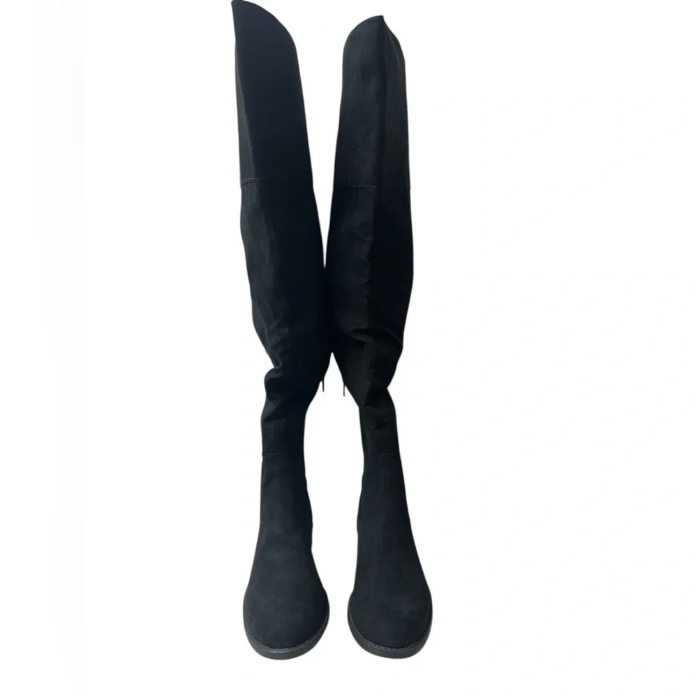 Sun + Stone Allicce Black Over The Knee Boots Wide Calf Size 7